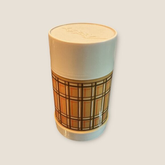 Vintage Aladdin Plaid Thermos 7" Tall Plastic Insulated Drink Container With Sto - Picture 1 of 6